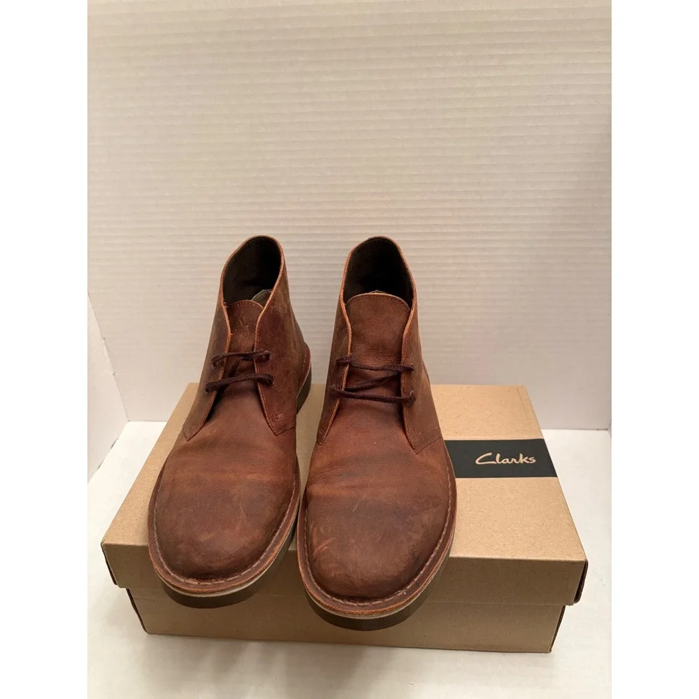 Clarks Bushacre 2 Mens Beeswax Brown Leather Chukka Desert Boots 10.5 M 26034135